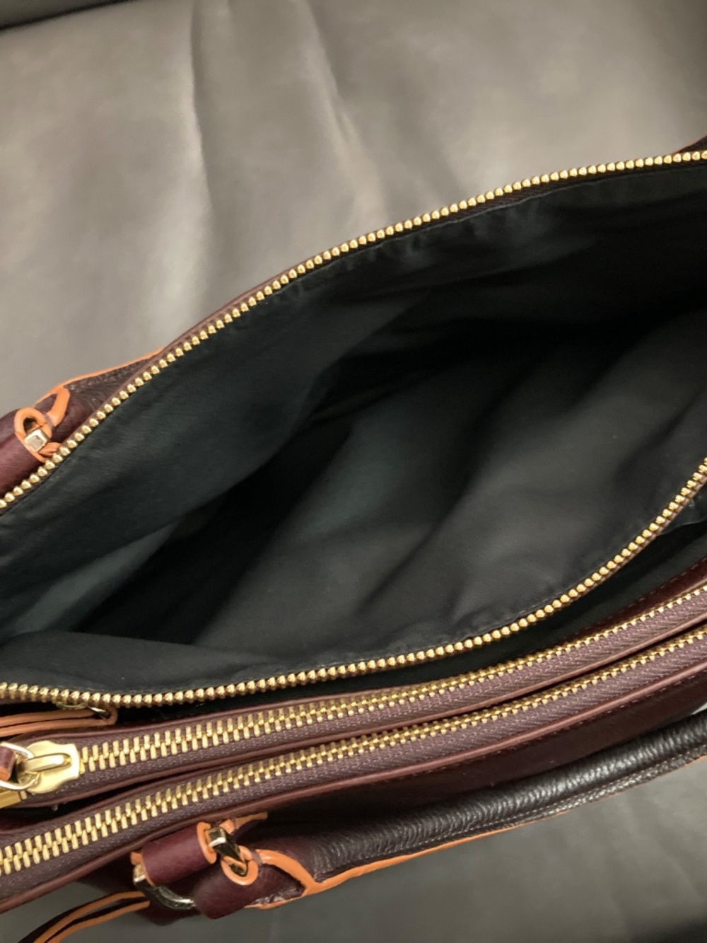 Coach Burgundy and Tan Leather Crossbody Satchel - Picture 14 of 14